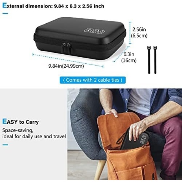 ProCase Hard Travel Electronic Organizer Case for MacBook Power Adapter Chargers - Image 7