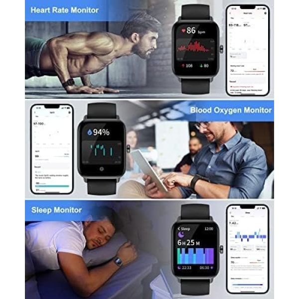 Smart Watch for Men Women with Bluetooth Call, Alexa Built-in1.8 DIY Dial - Image 4