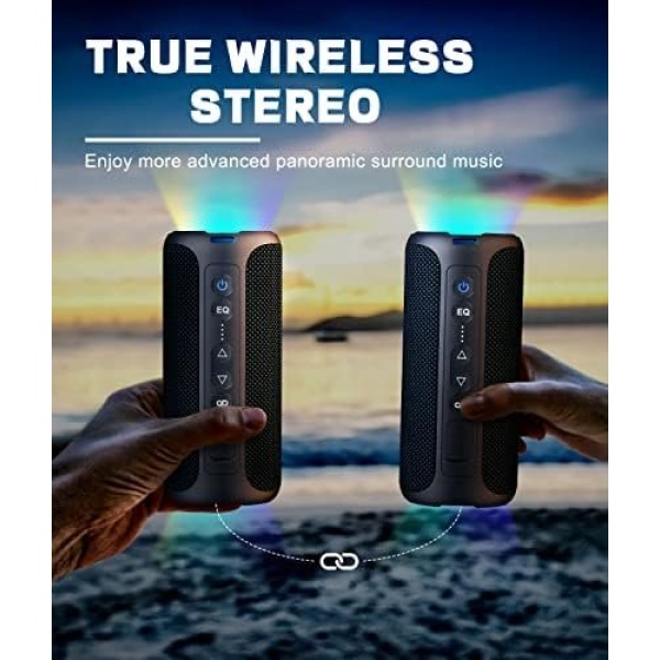 Bluetooth Speakers, Ortizan 40W Loud Stereo Portable Speaker, IPX7 Waterproof - Image 6