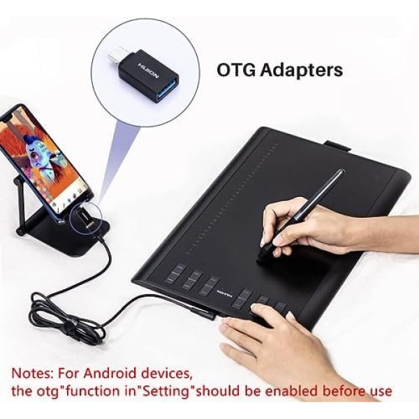 Android Supported, HUION Upgraded H1060P Drawing Tablet, Battery-Free Graphics - Image 4