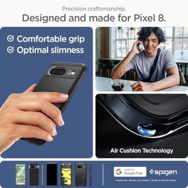 Spigen Tough Armor Designed for Pixel 8 Case (2023) - Black - Image 7