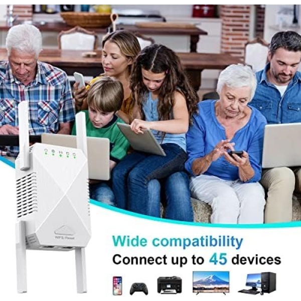 WiFi Extender, 2023 Fastest WiFi Booster 1200Mbps Dual Band (5GHz/2.4GHz) WiFi - Image 4