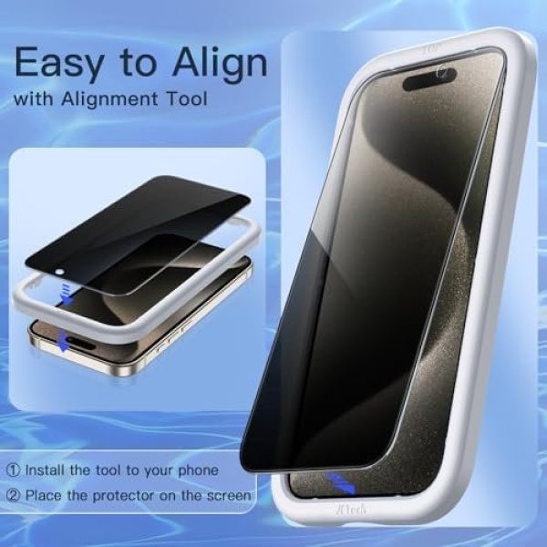 JETech Privacy Screen Protector for iPhone 15 Pro Max 6.7-Inch with Camera Lens - Image 5