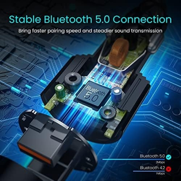 Octeso Upgraded V5.0 FM Bluetooth Transmitter Car, QC3.0 & LED Backlit Wireless - Image 3
