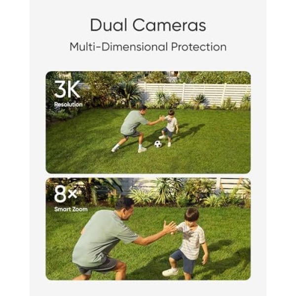 eufy Security Floodlight Camera E340 Wired, 360° Pan and Tilt, 24/7 Recording - Image 2