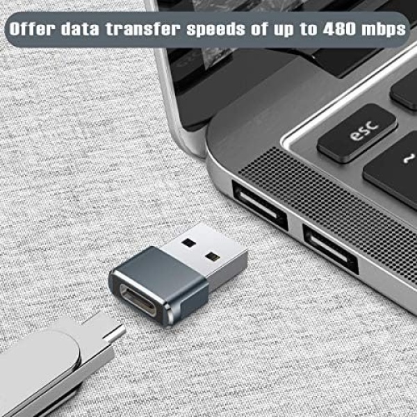 USB C Female to USB Male Adapter (3 Pack),Type C to USB A Charger Cable Adapter - Image 4